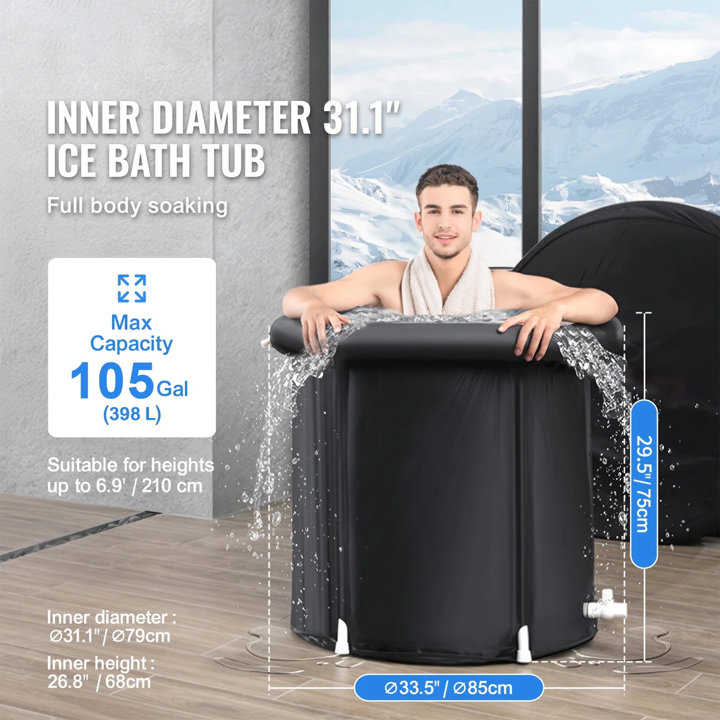 SucceBuy Ice Bath Tub Cold Water Therapy Plunge