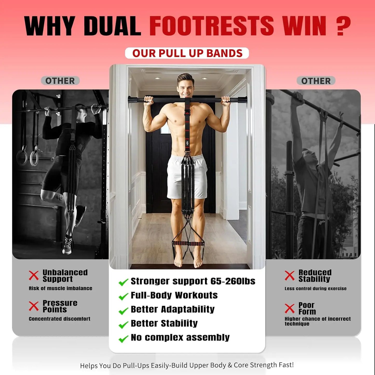 Heavy Duty Pull Up Assist Bands With Handle
