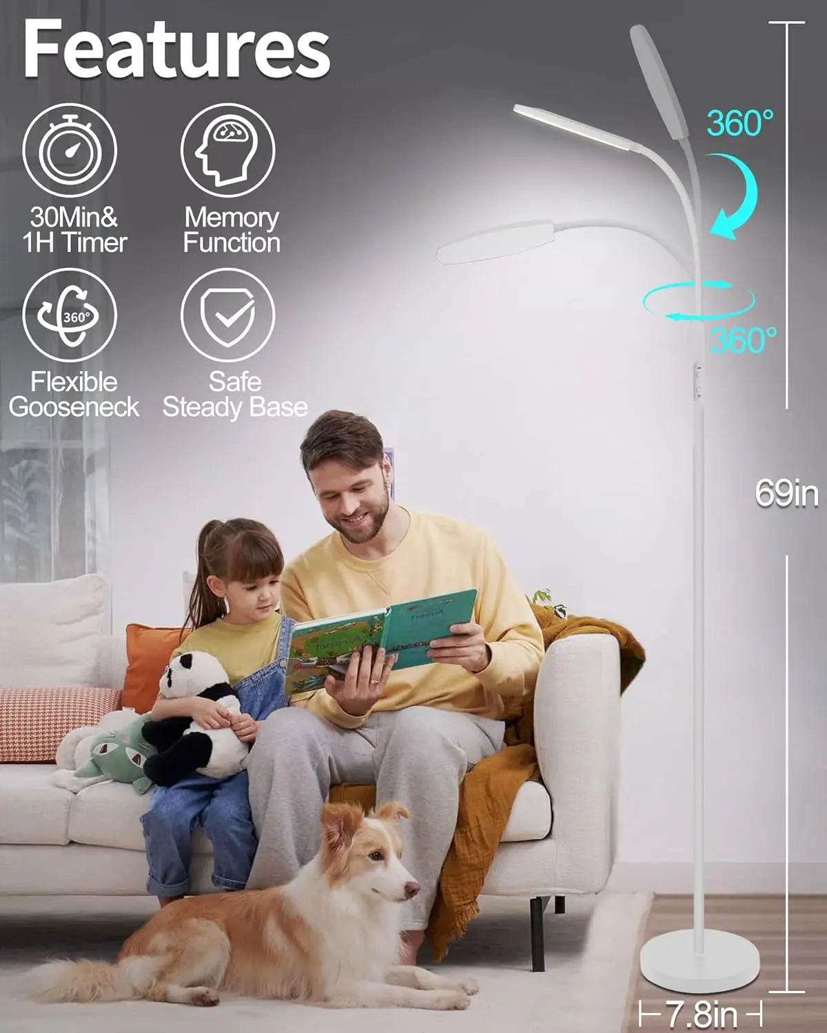 10000 Lux UV-Free Light Therapy Lamp With Remote