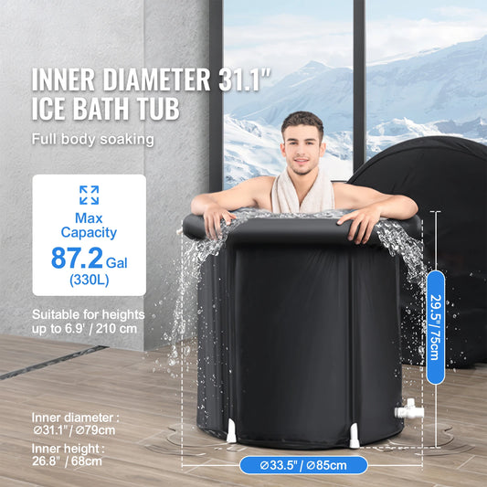 SucceBuy Ice Bath Tub Cold Water Therapy Plunge Tub