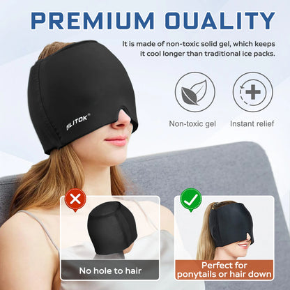 Igraine Headache Relief Cap, Gel Ice Head Wrap,