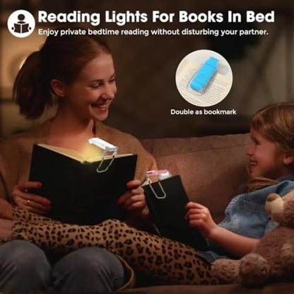 12 Pack Reading LightRechargeable Book Light for Reading in Bed Clip-On Book Lights with 3 Color Temperature Bulk Gifts for Boo