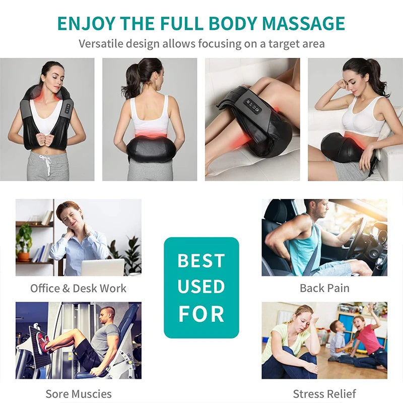 Shiatsu Neck and Shoulder Massager w/Heated Back Massager