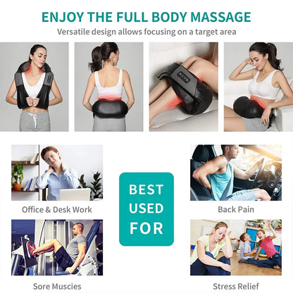 Shiatsu Neck and Shoulder Massager w/Heated Back Massager