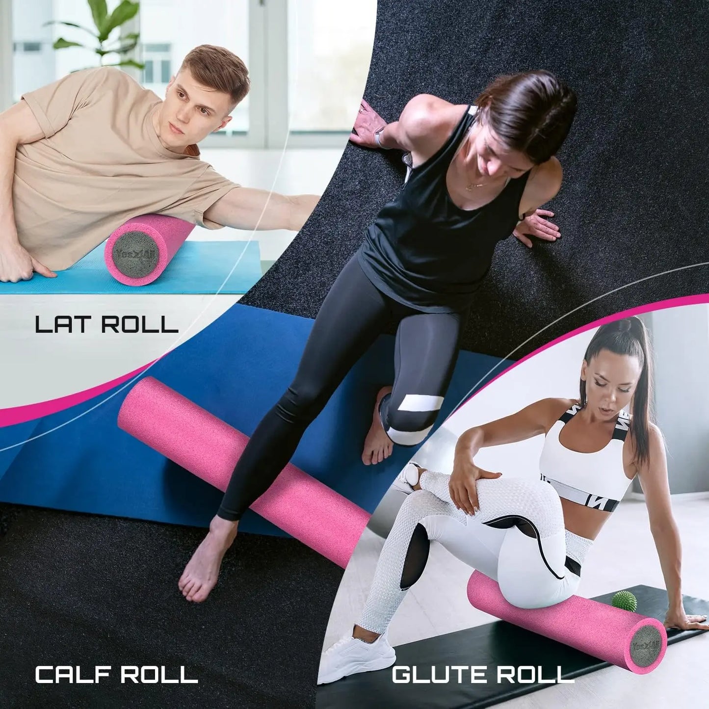 Medium Firm PE Foam Roller 36 inch