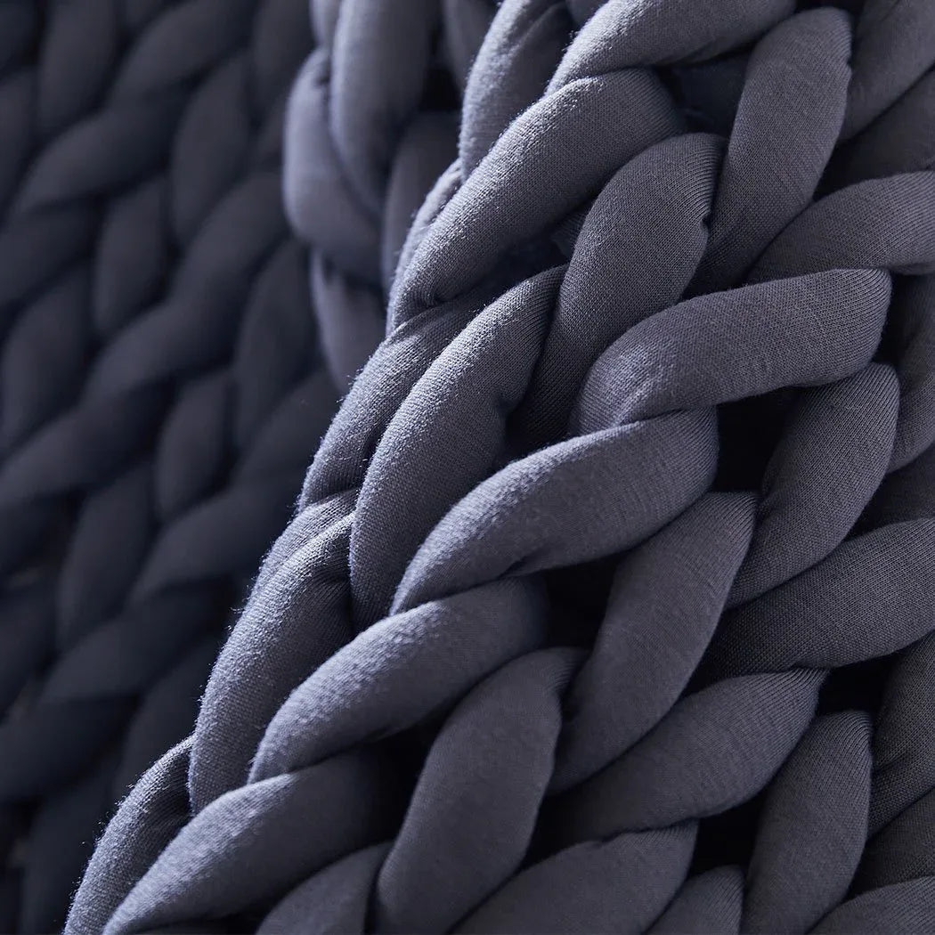 DreamZ Knitted Weighted Blanket Chunky Bulky Knit Throw Blanket 6.5KG