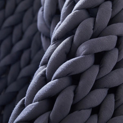 DreamZ Knitted Weighted Blanket Chunky Bulky Knit Throw Blanket 6.5KG