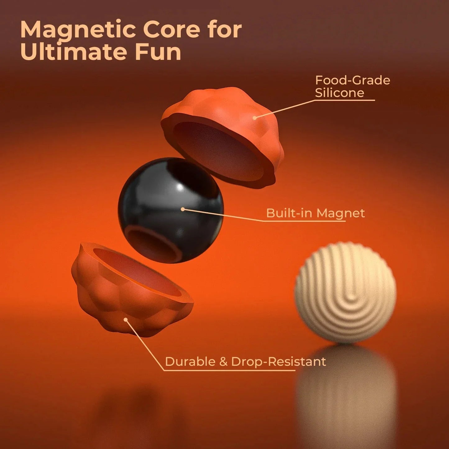 Sensory Silicone Fidgeting Magnetic Ball,Anti-stress Ball Stress Relief